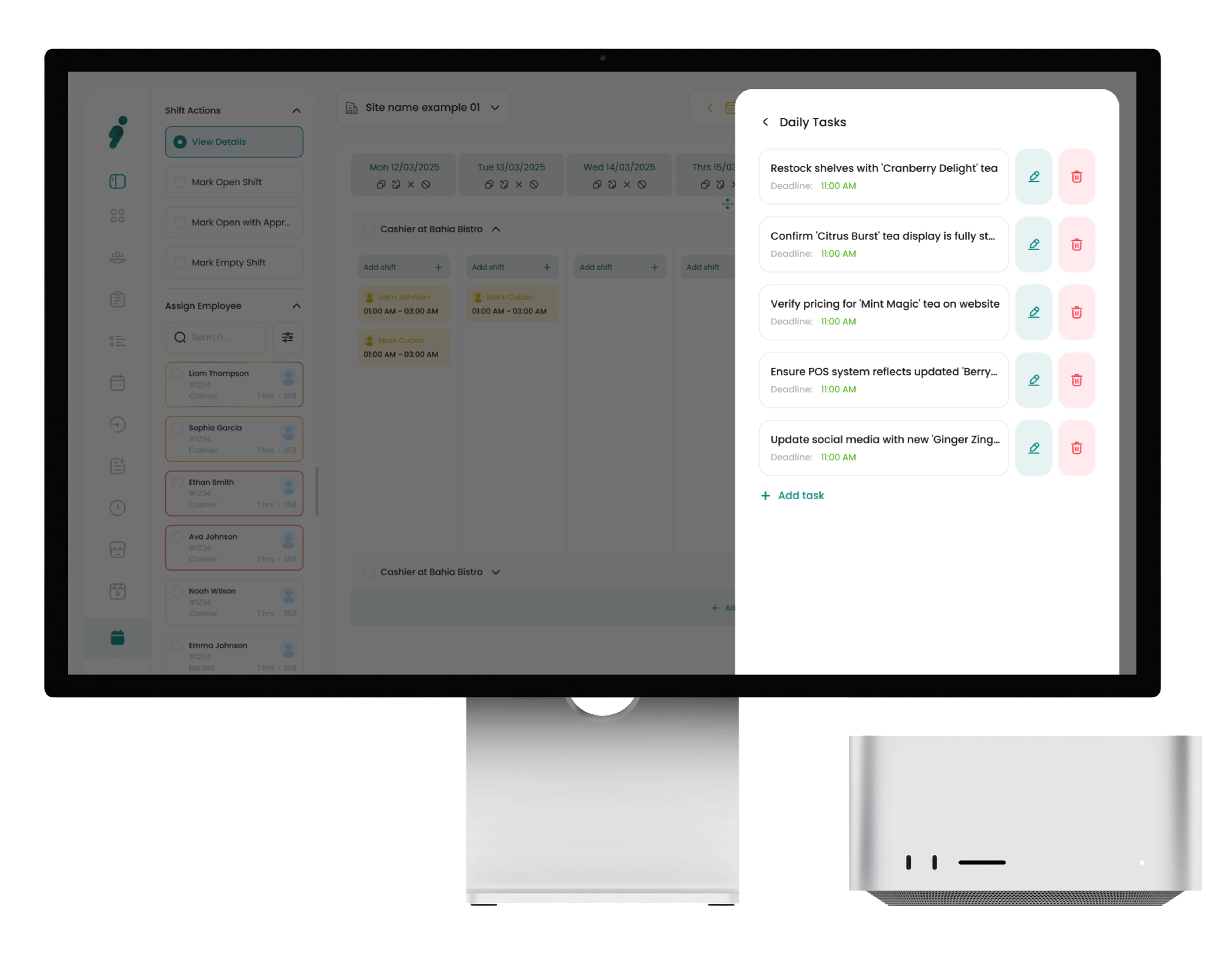 Build the checklist while you build the shift.